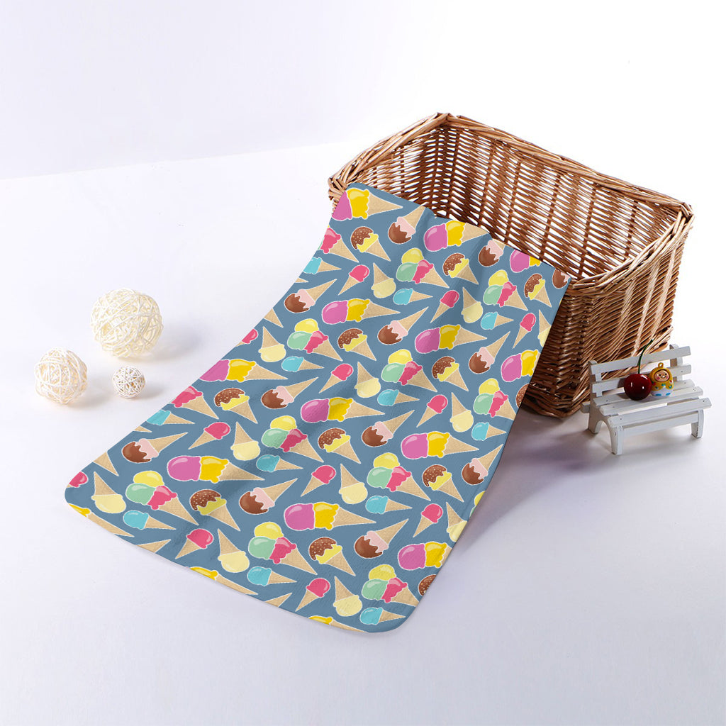 Colorful Ice Cream Pattern Print Towel