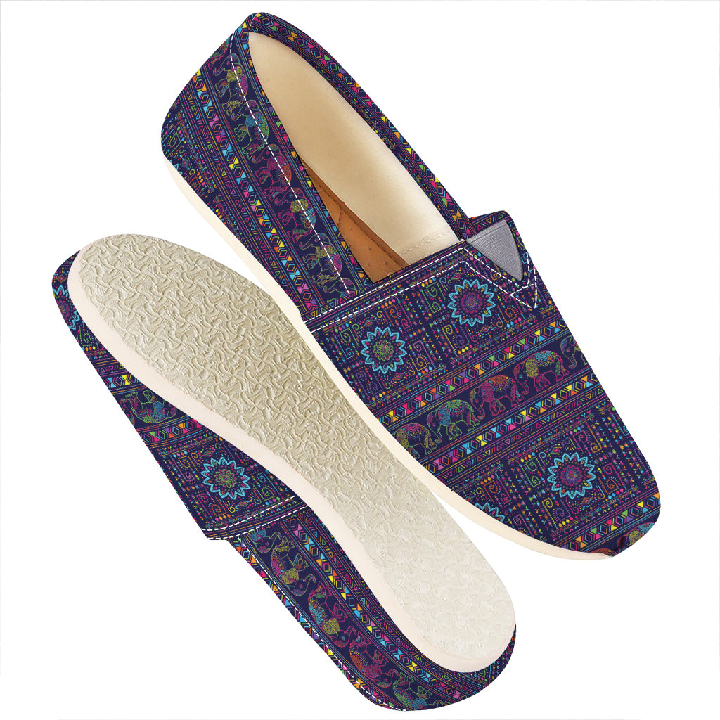 Colorful Indian Elephant Pattern Print Casual Shoes