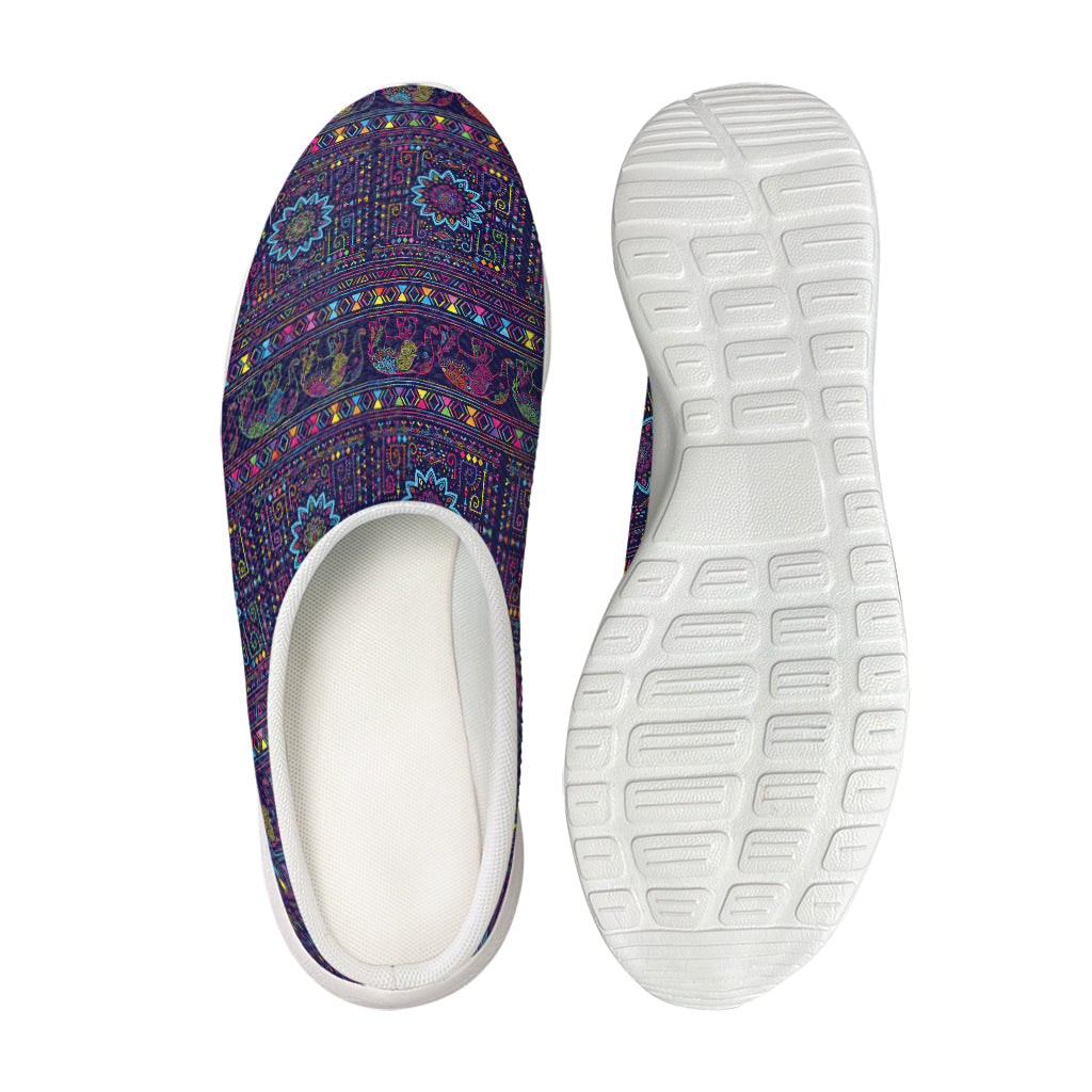 Colorful Indian Elephant Pattern Print Mesh Casual Shoes