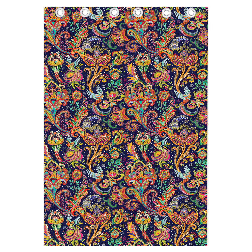 Colorful Indian Paisley Pattern Print Curtain