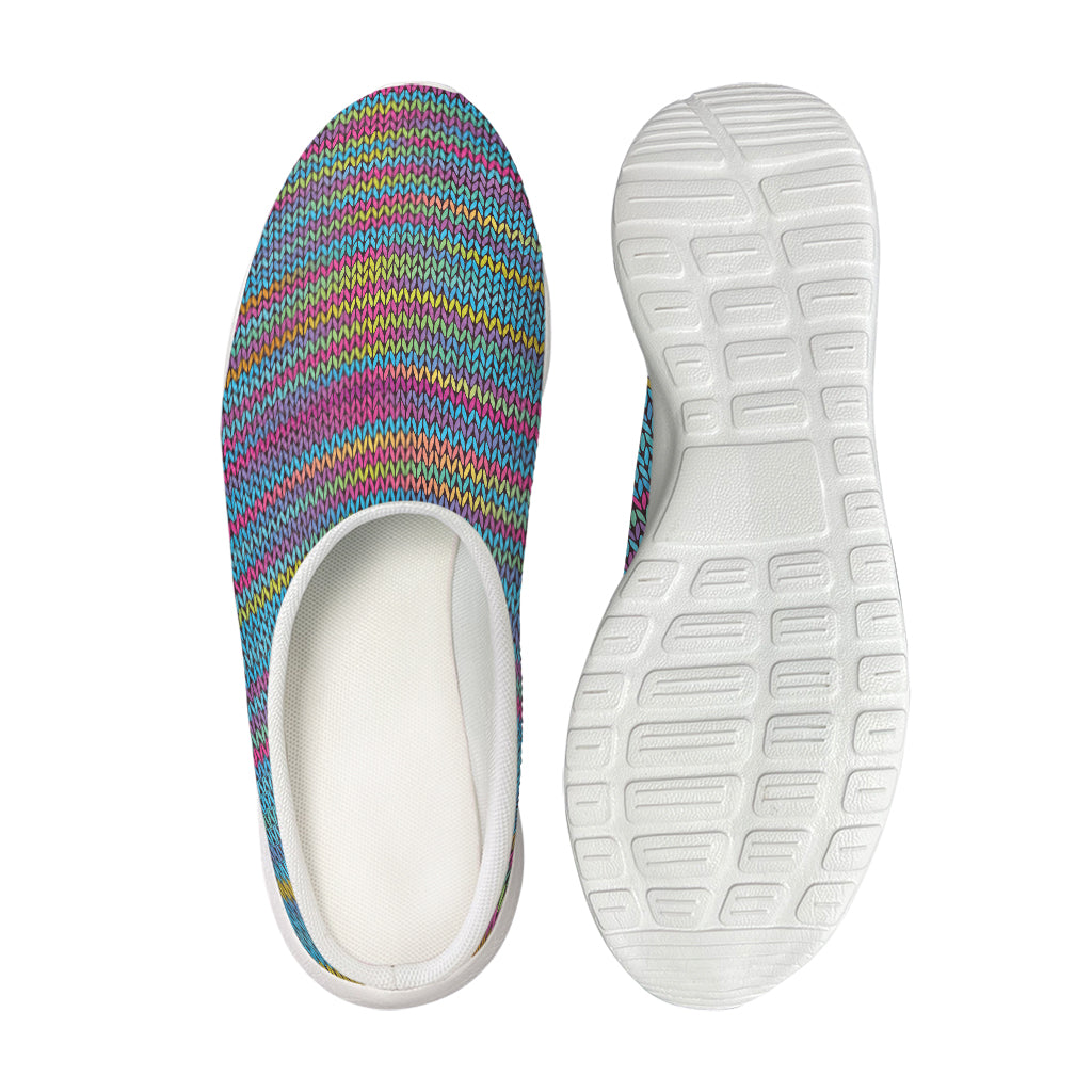 Colorful Knitted Pattern Print Mesh Casual Shoes