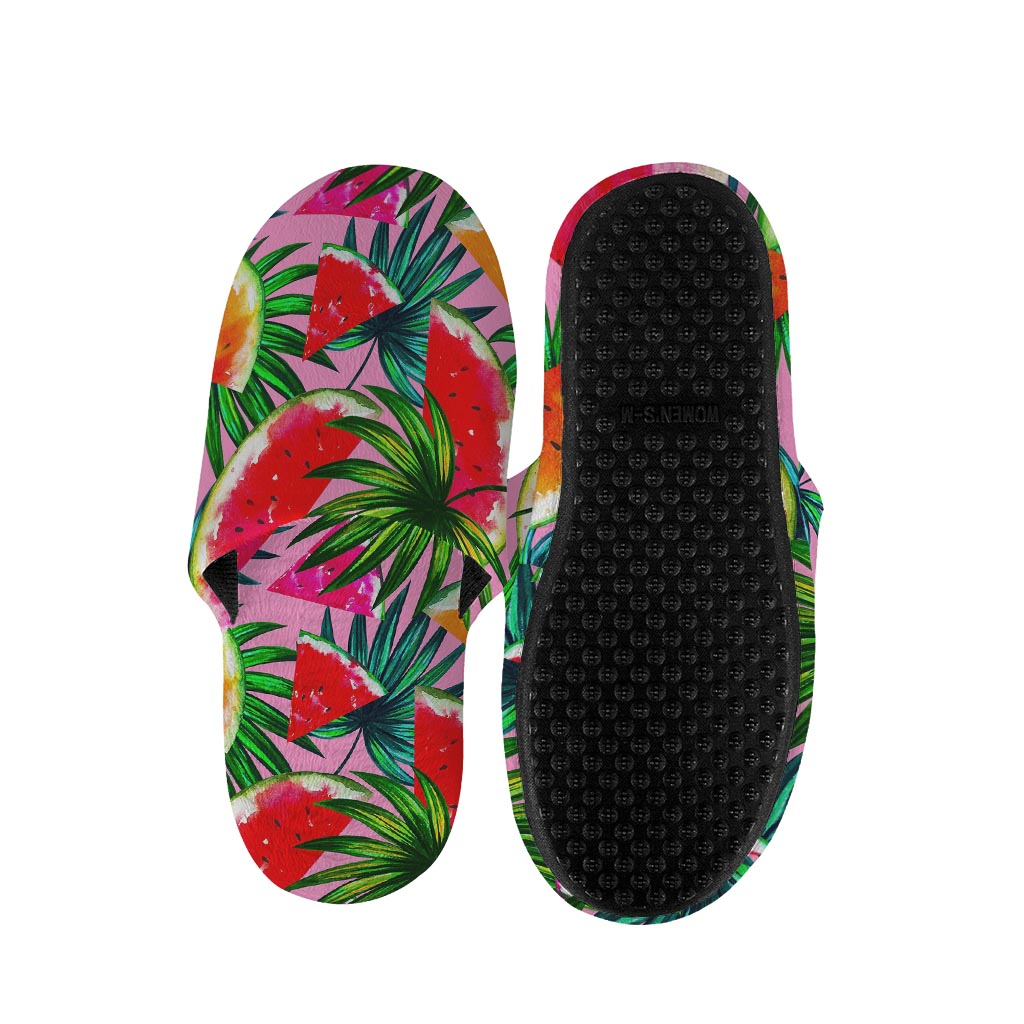 Colorful Leaf Watermelon Pattern Print Slippers