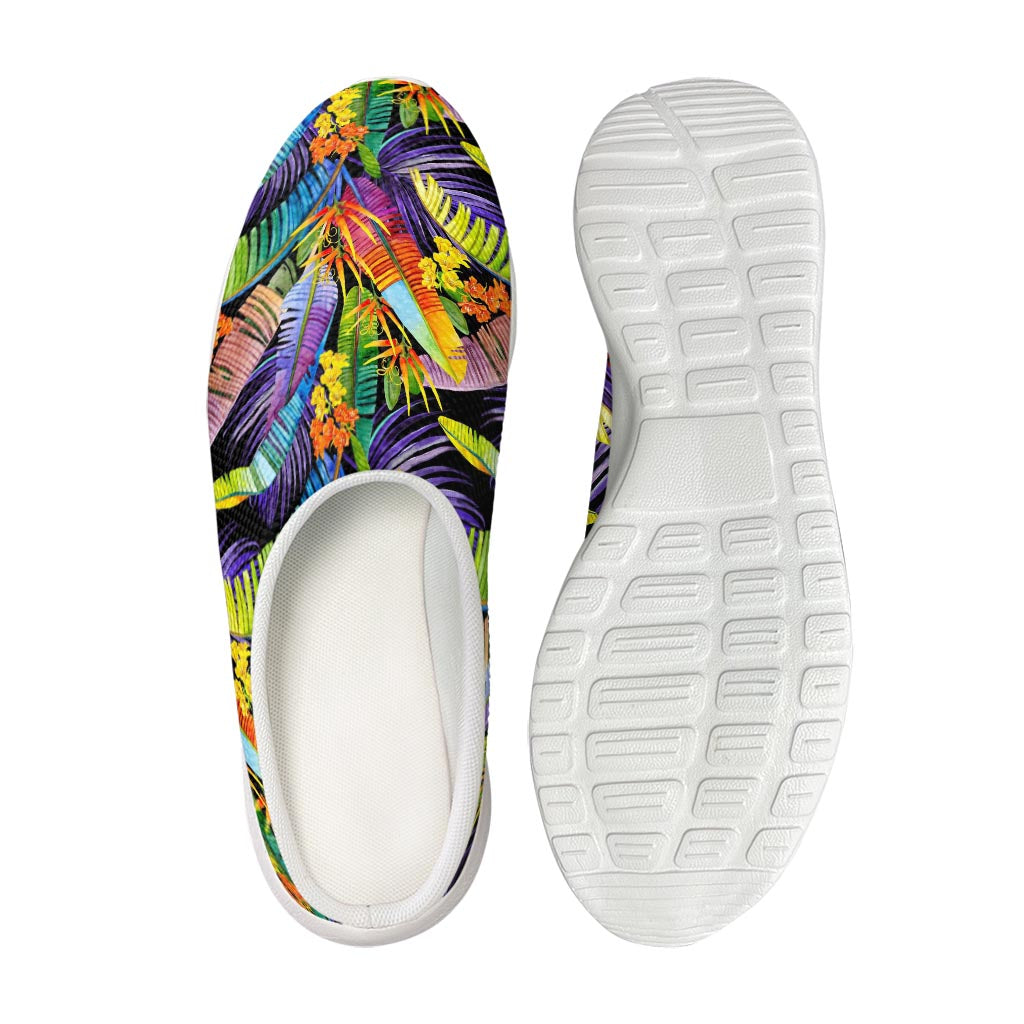 Colorful Leaves Tropical Pattern Print Mesh Casual Shoes