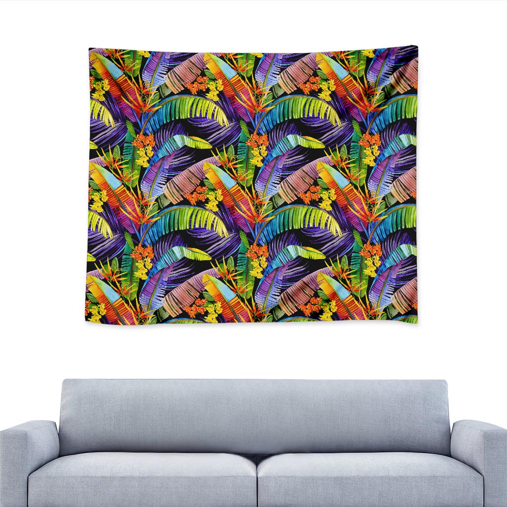 Colorful Leaves Tropical Pattern Print Tapestry