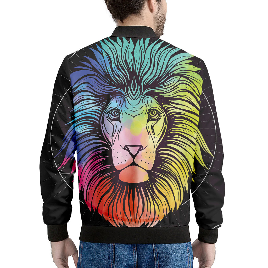 Colorful Leo Sign Print Men's Bomber Jacket