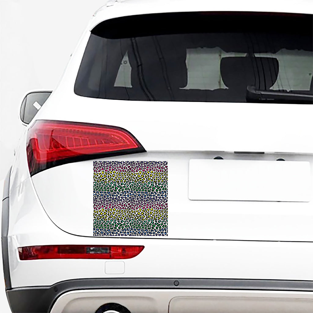 Colorful Leopard Print Car Sticker