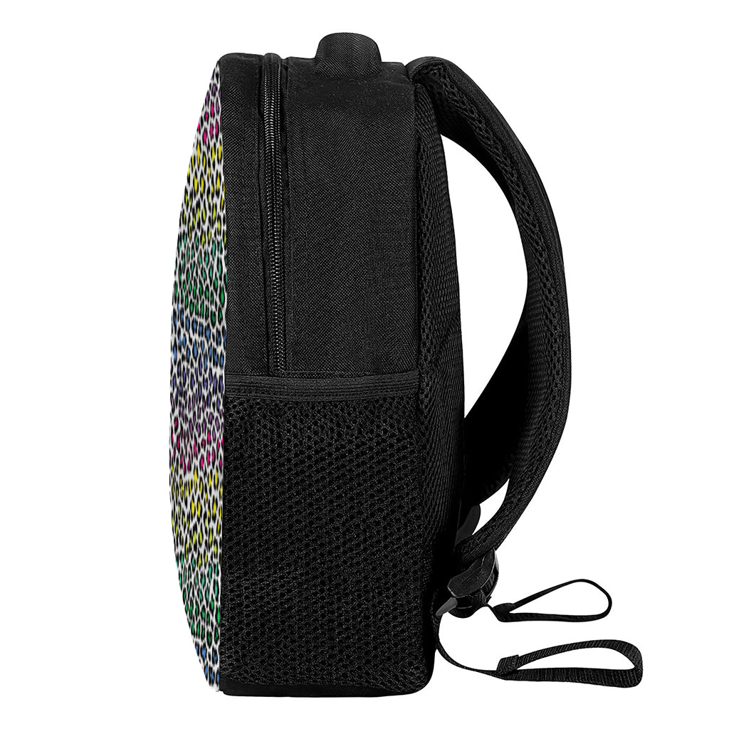 Colorful Leopard Print Casual Backpack
