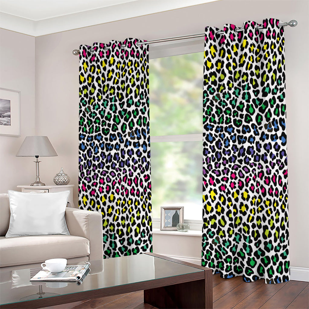 Colorful Leopard Print Extra Wide Grommet Curtains