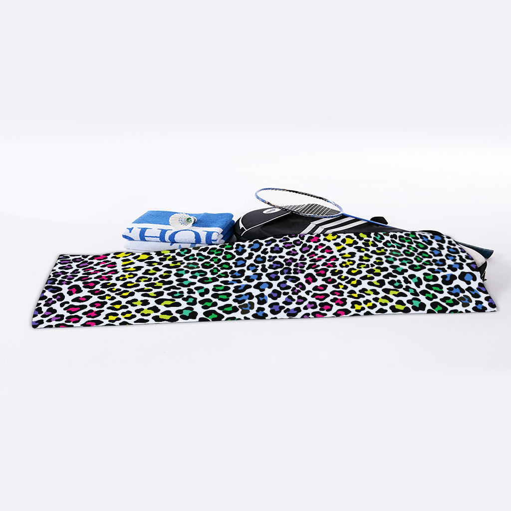 Colorful Leopard Print Sports Towel