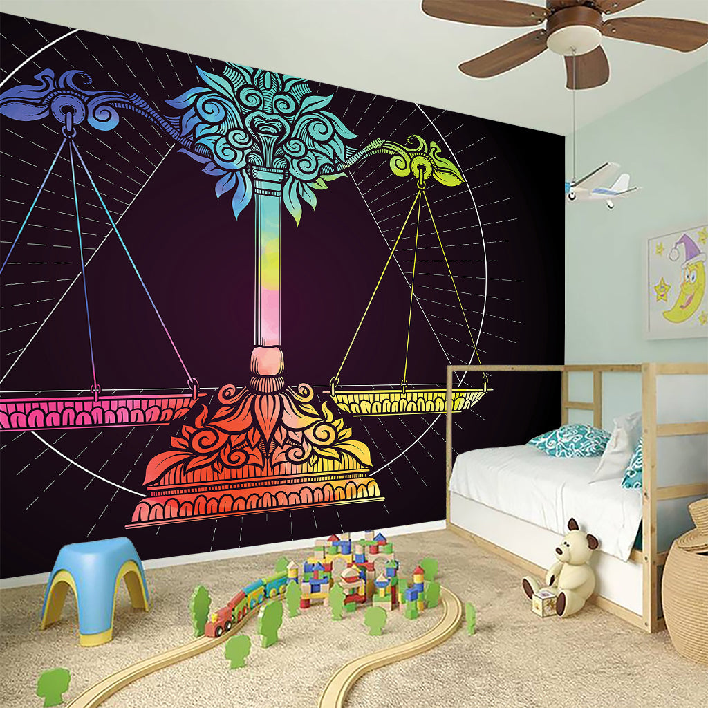 Colorful Libra Sign Print Wall Sticker