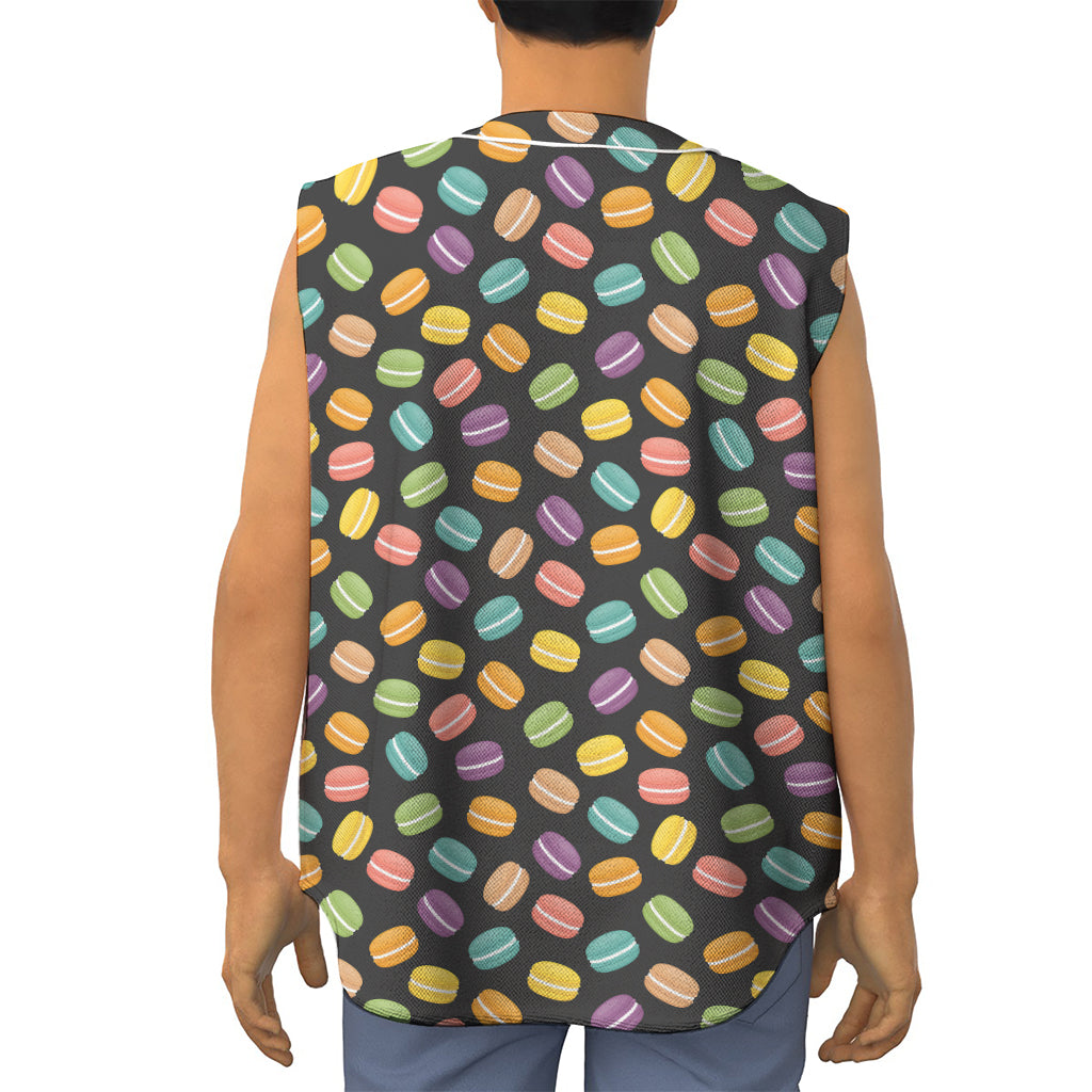 Colorful Macaron Pattern Print Sleeveless Baseball Jersey