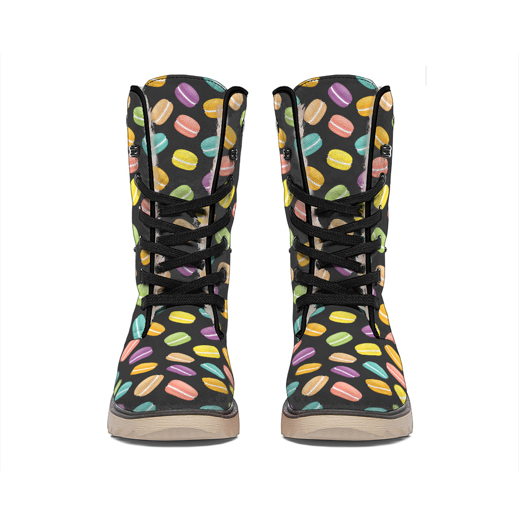 Colorful Macaron Pattern Print Winter Boots