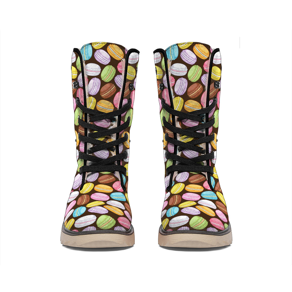 Colorful Macarons Pattern Print Winter Boots