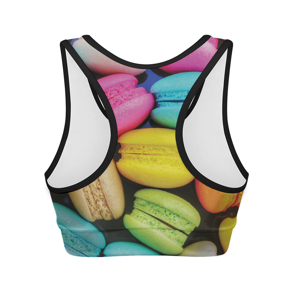 Colorful Macarons Print Women's Sports Bra