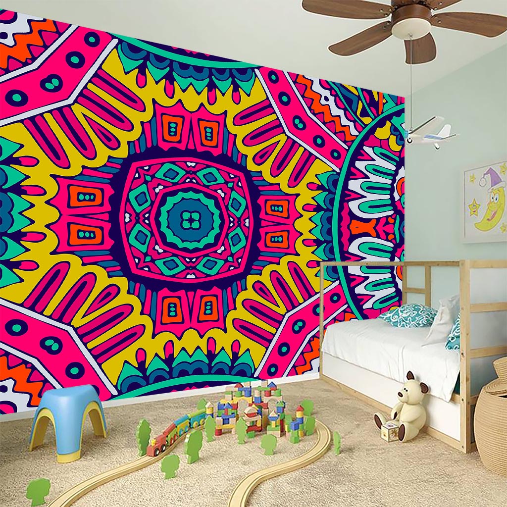 Colorful Mandala Bohemian Pattern Print Wall Sticker