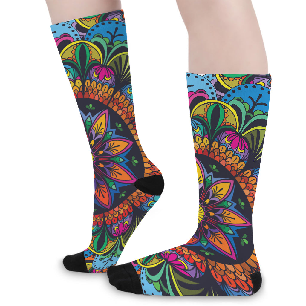 Colorful Mandala Print Long Socks