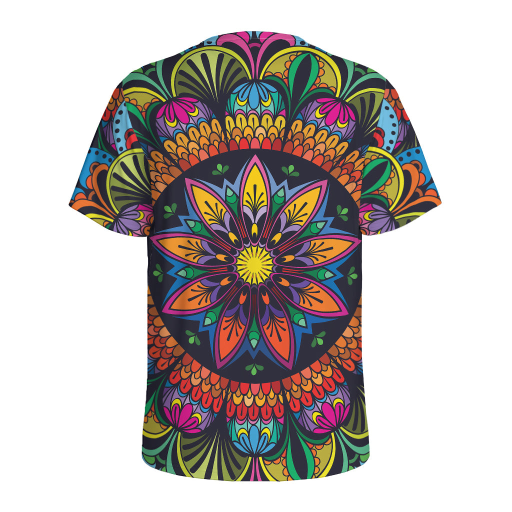 Colorful Mandala Print Men's Sports T-Shirt