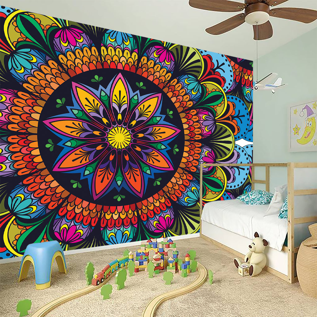 Colorful Mandala Print Wall Sticker