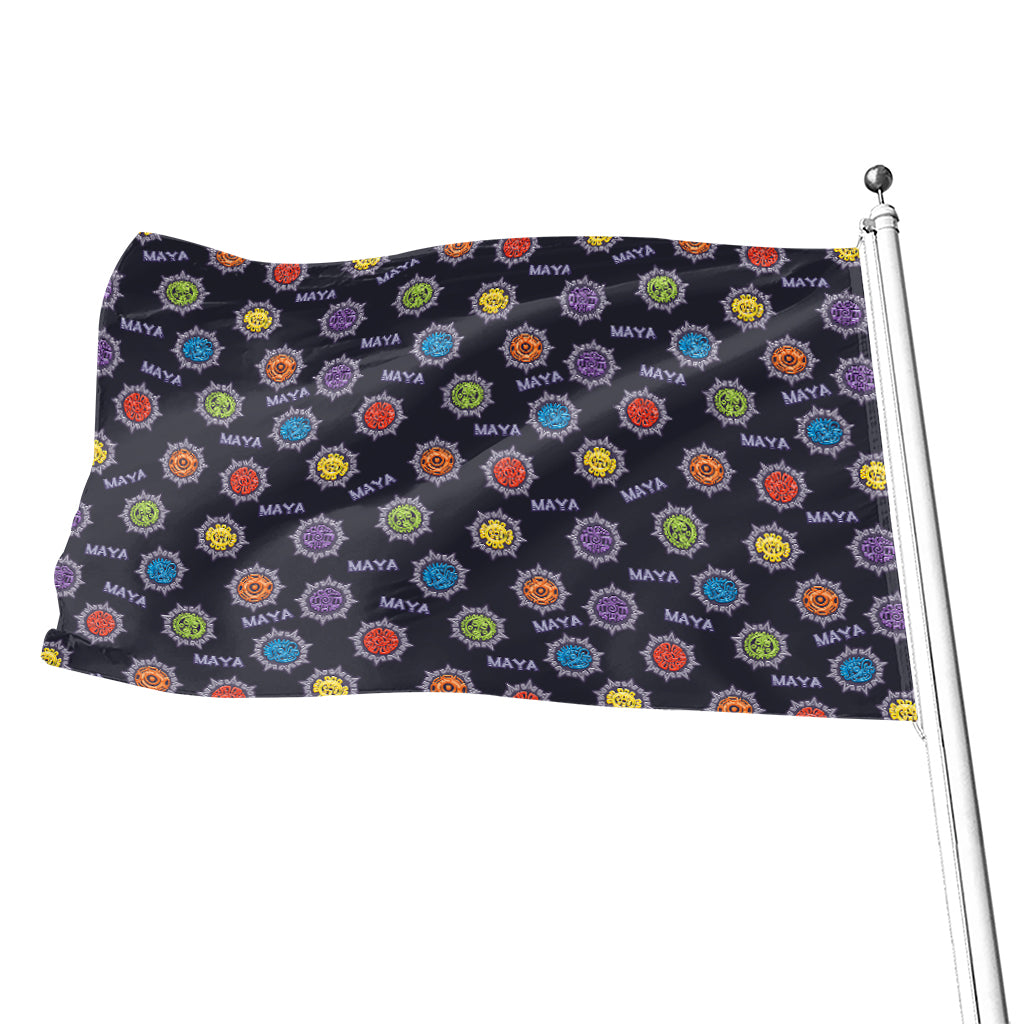 Colorful Maya Pattern Print Flag