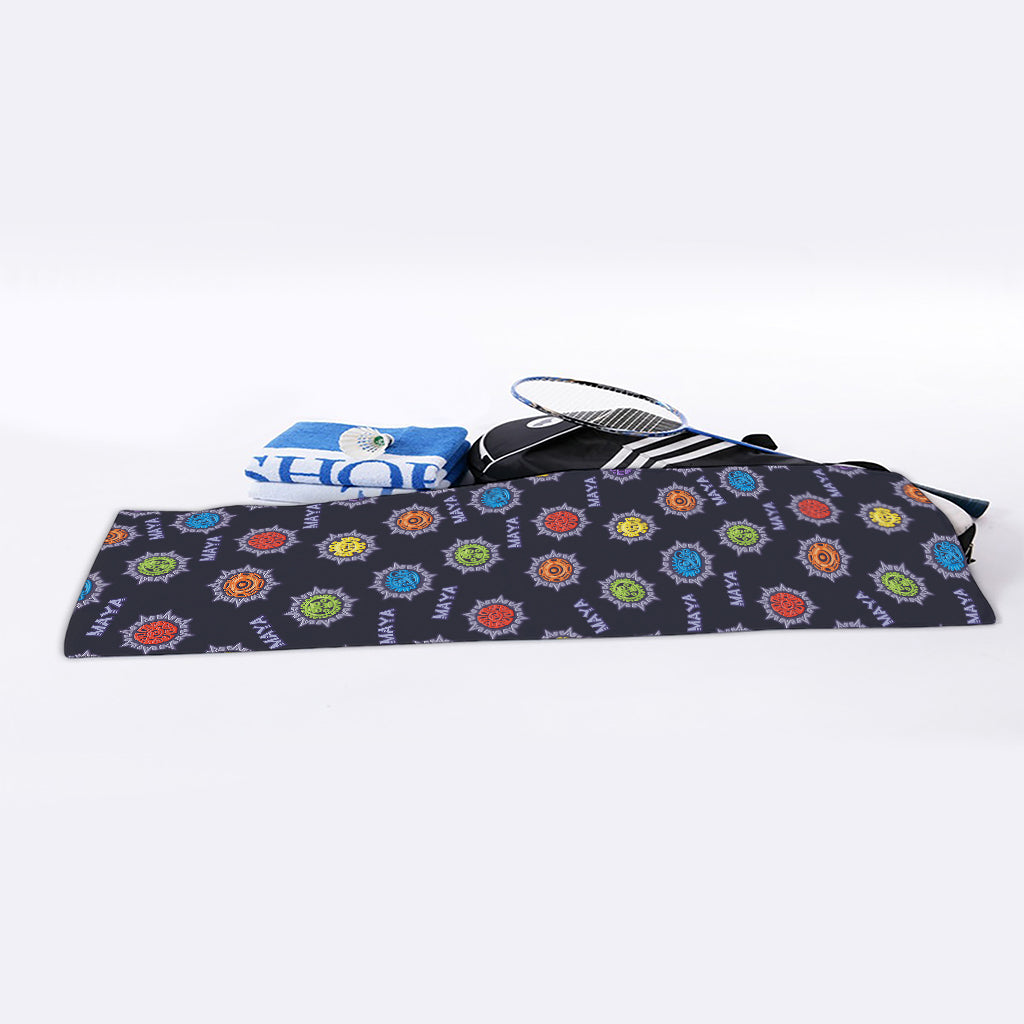 Colorful Maya Pattern Print Sports Towel