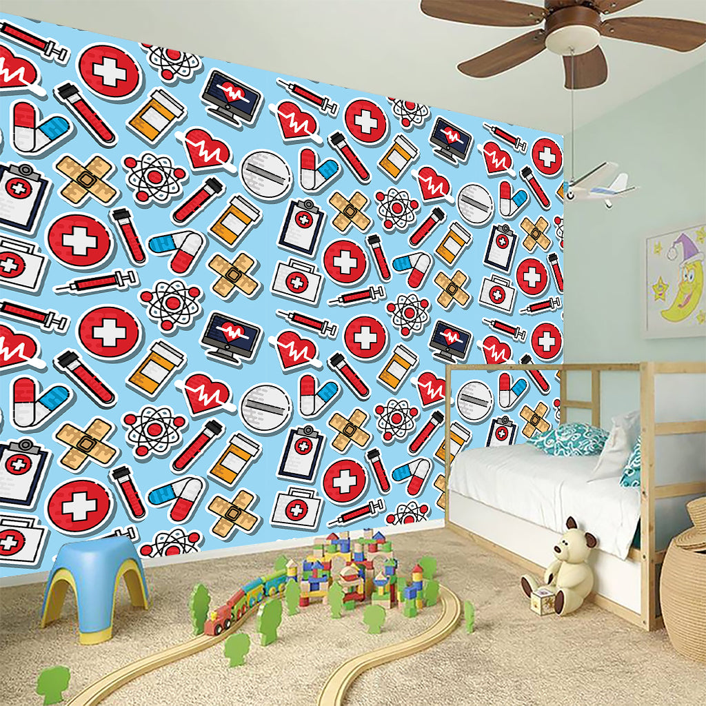 Colorful Medical Pattern Print Wall Sticker
