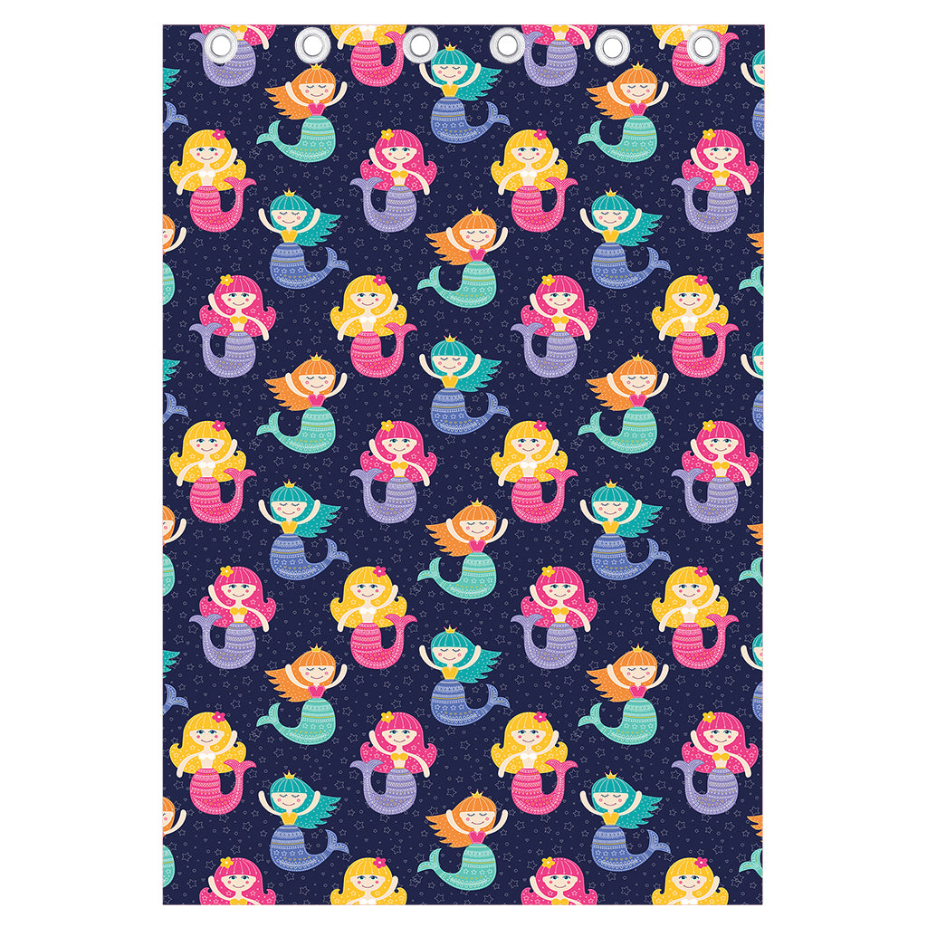 Colorful Mermaid Pattern Print Curtain