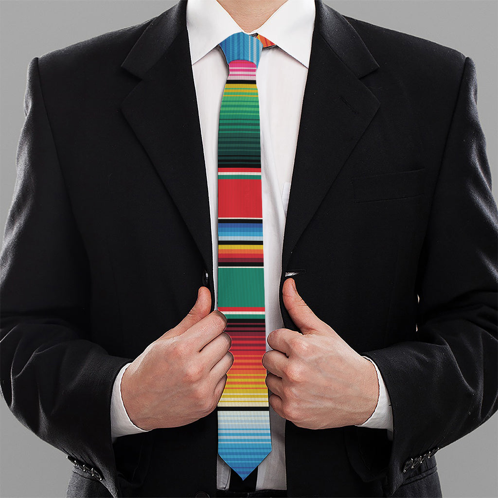 Colorful Mexican Blanket Pattern Print Necktie