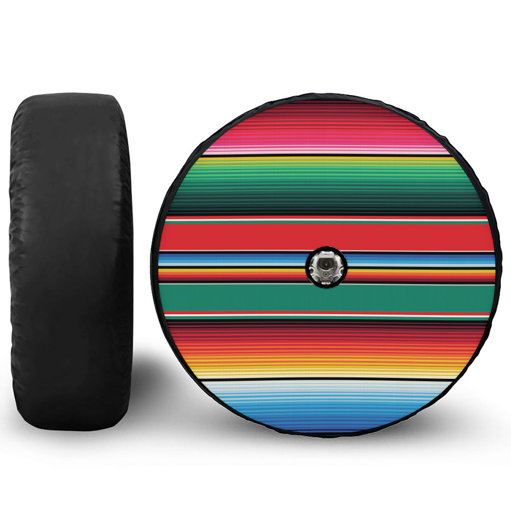 Colorful Mexican Blanket Pattern Print Tire Cover With Camera Hole