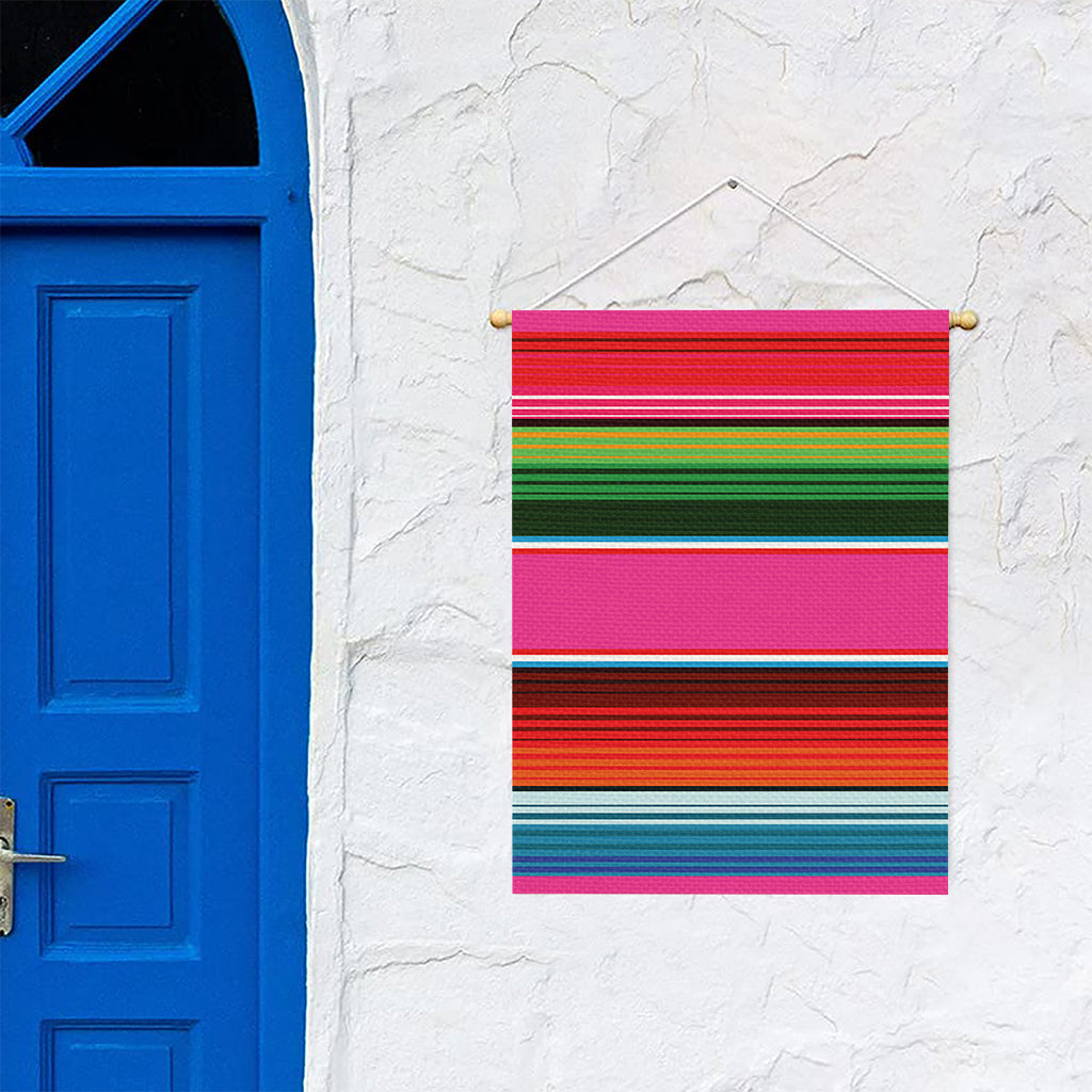 Colorful Mexican Blanket Stripe Print Garden Flag