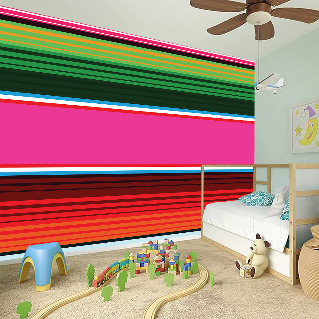 Colorful Mexican Blanket Stripe Print Wall Sticker