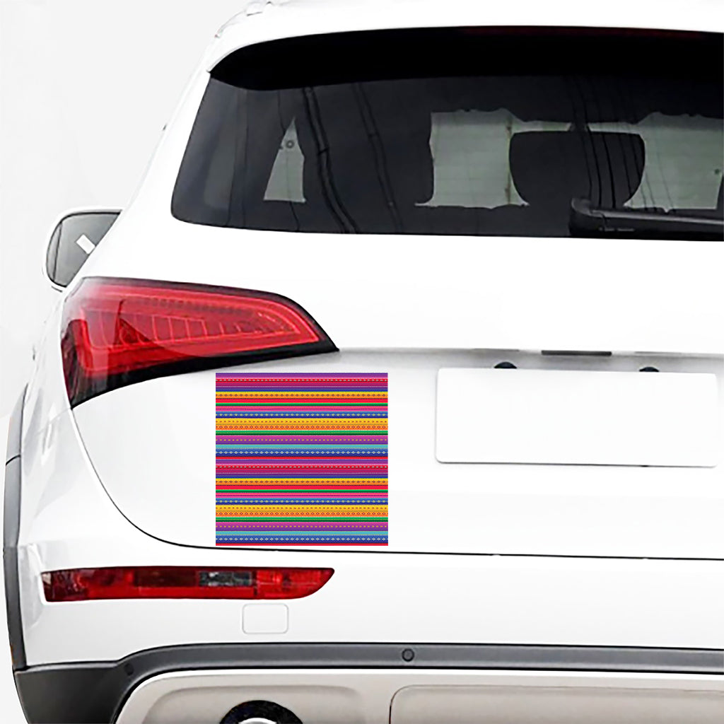 Colorful Mexican Serape Pattern Print Car Sticker