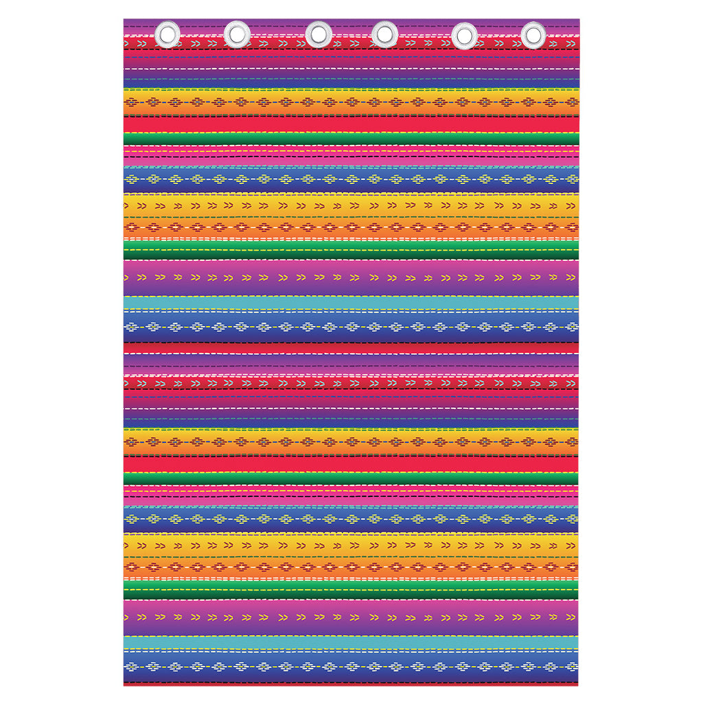 Colorful Mexican Serape Pattern Print Curtain