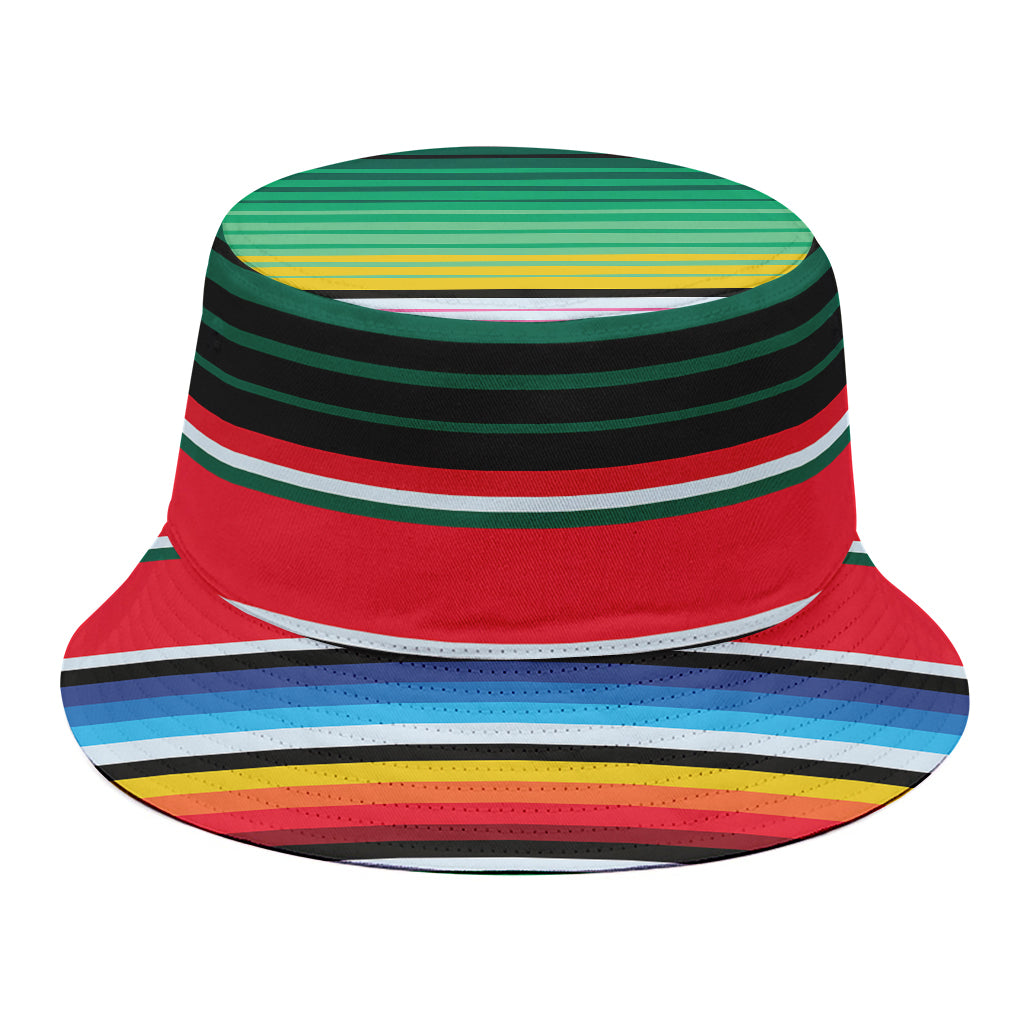 Colorful Mexican Serape Stripe Print Bucket Hat