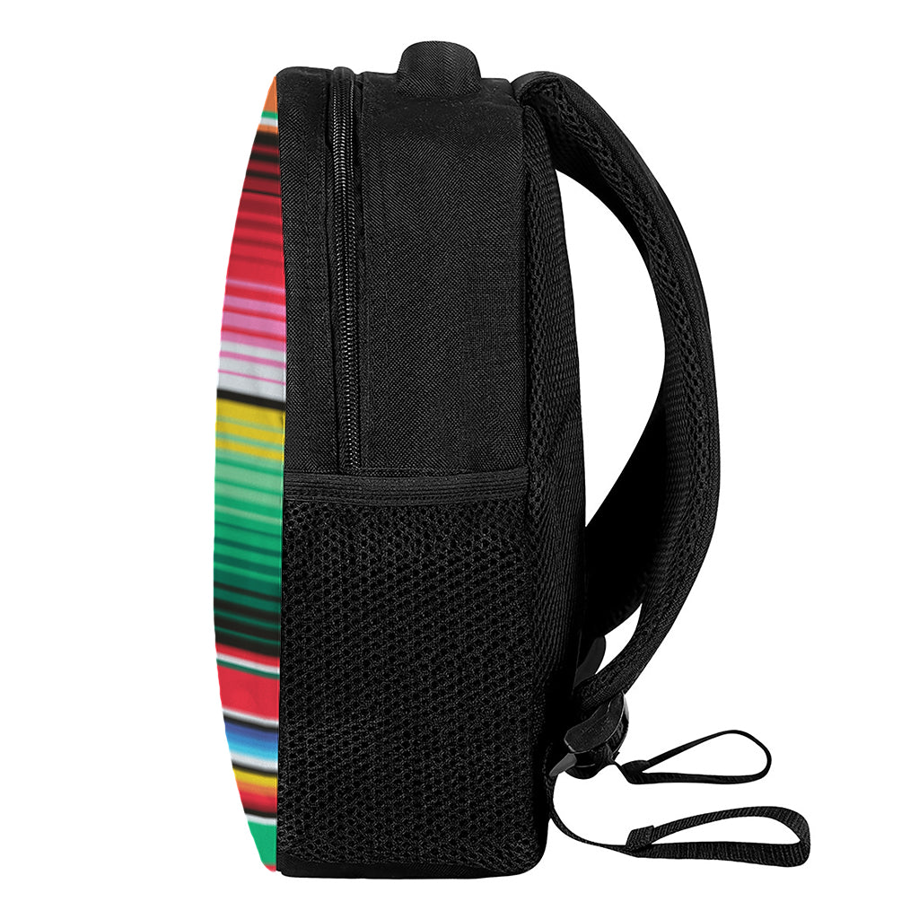Colorful Mexican Serape Stripe Print Casual Backpack