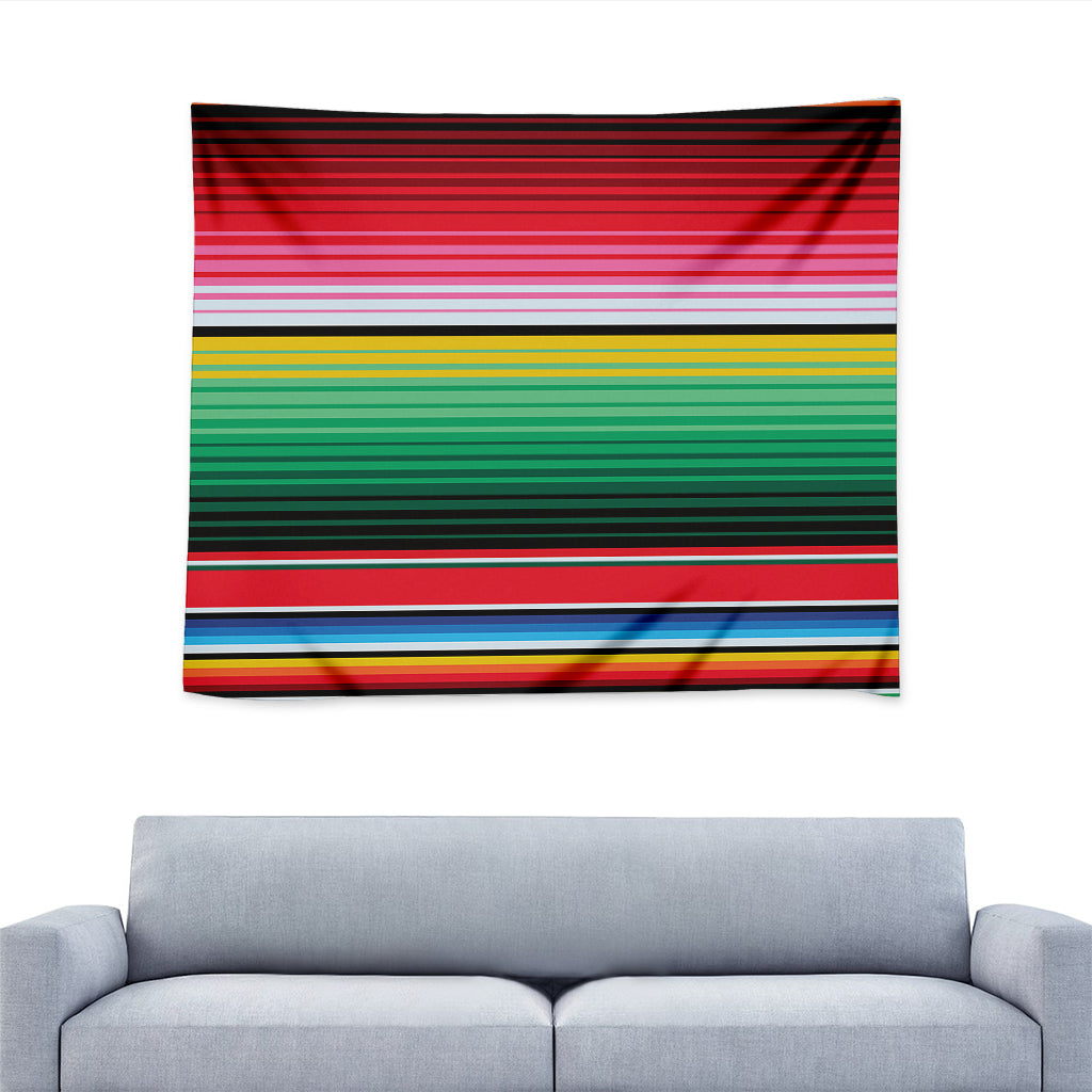 Colorful Mexican Serape Stripe Print Tapestry