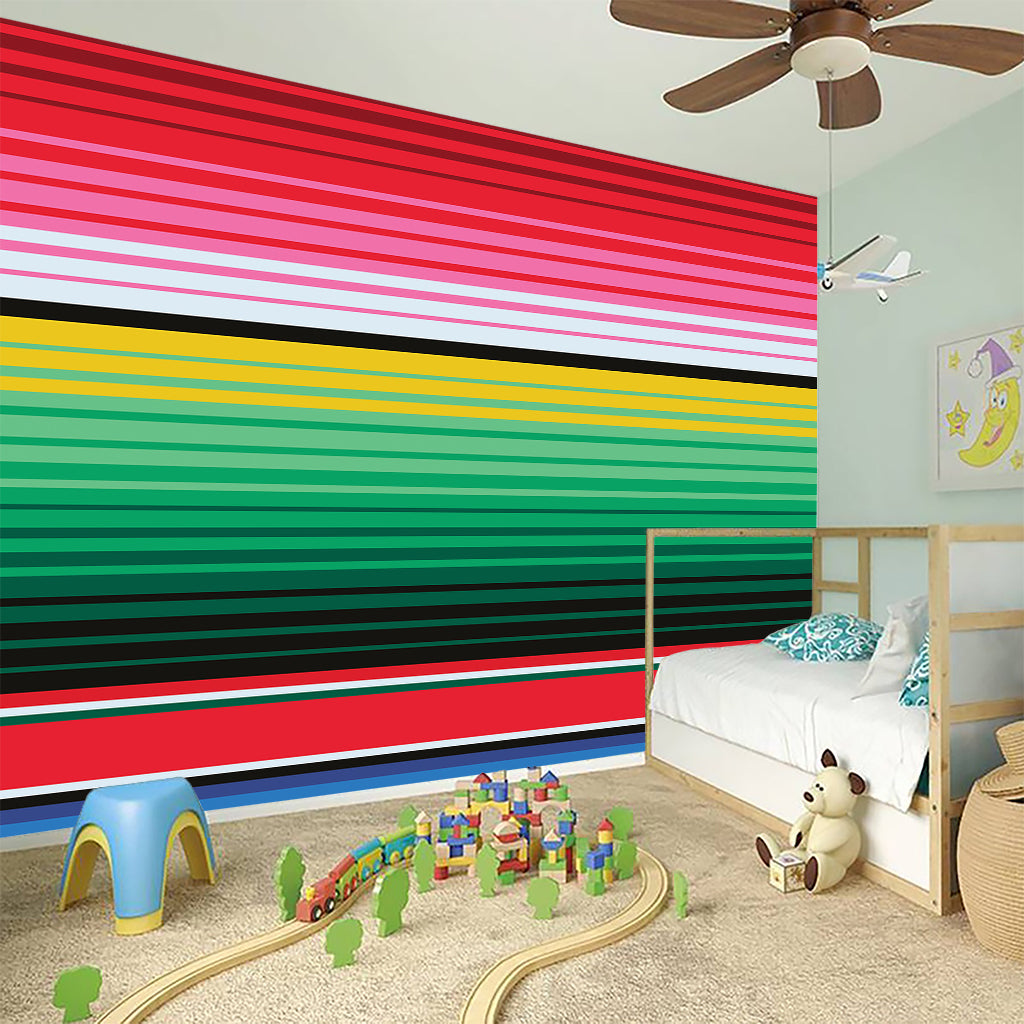 Colorful Mexican Serape Stripe Print Wall Sticker