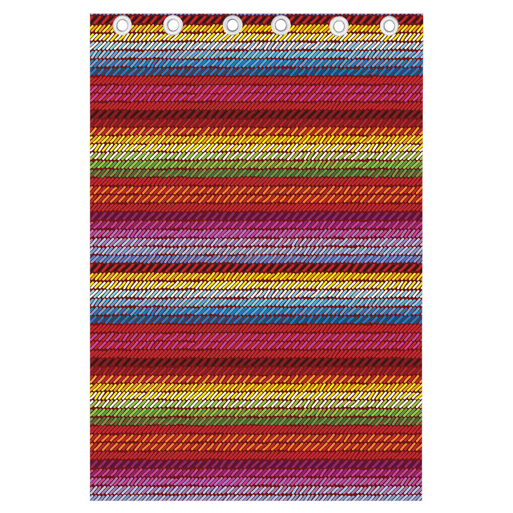 Colorful Mexican Woven Pattern Print Curtain