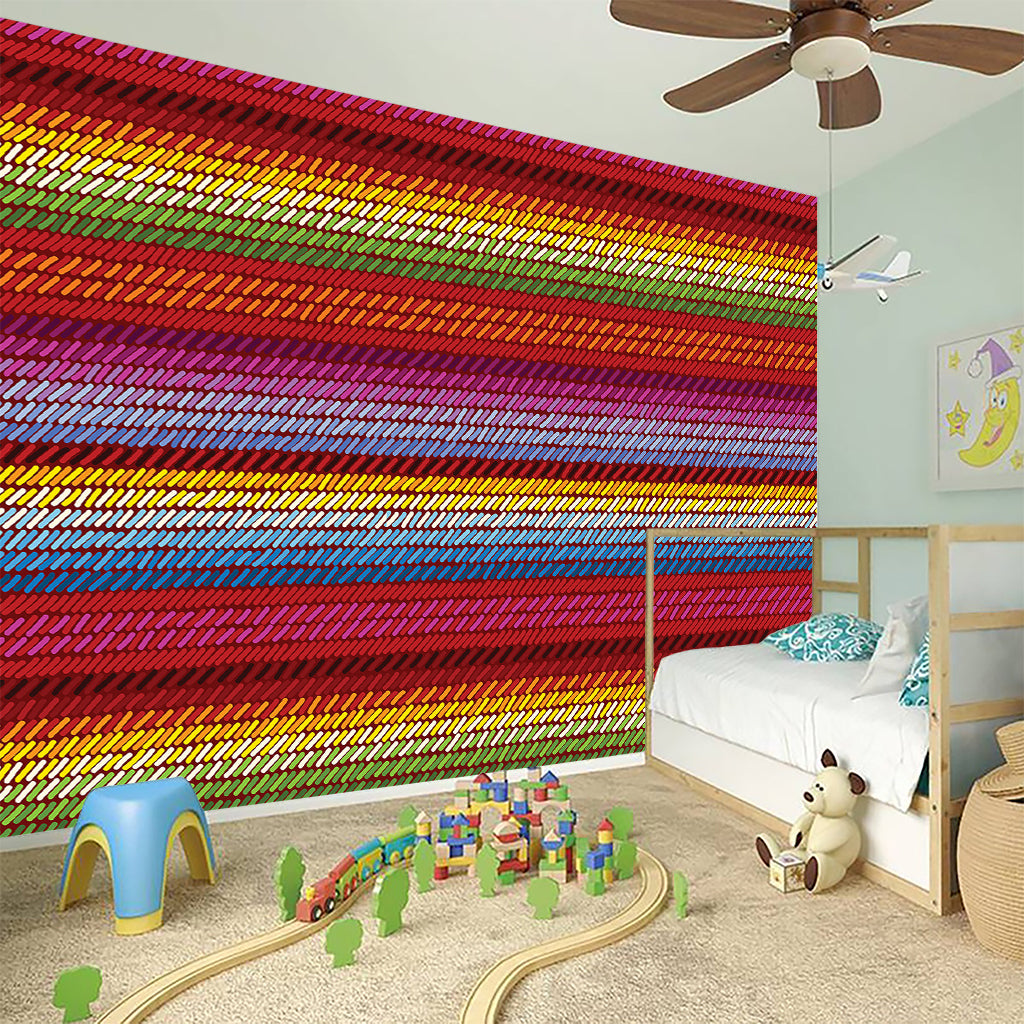Colorful Mexican Woven Pattern Print Wall Sticker
