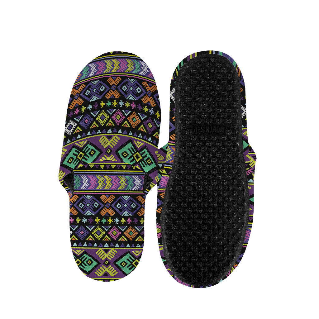 Colorful Native Navajo Tribal Print Slippers