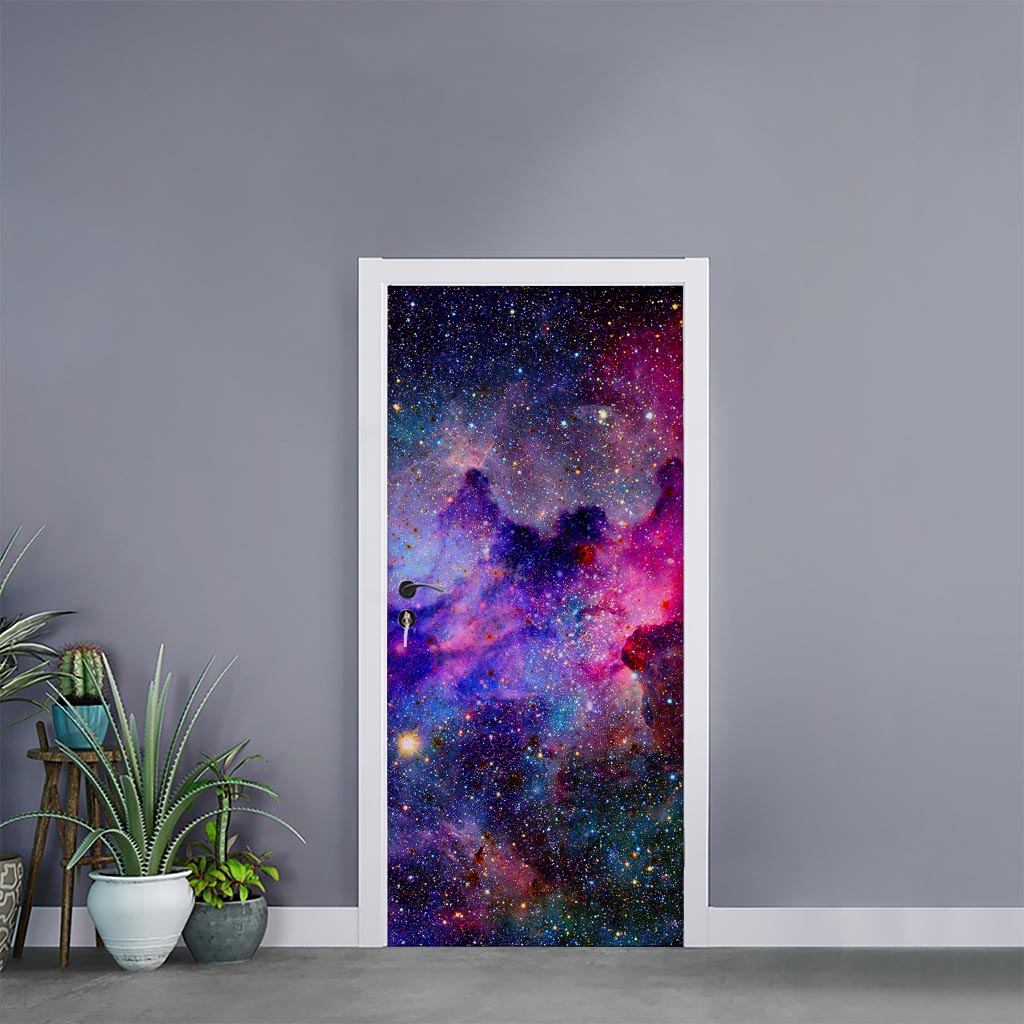 Colorful Nebula Galaxy Space Print Door Sticker