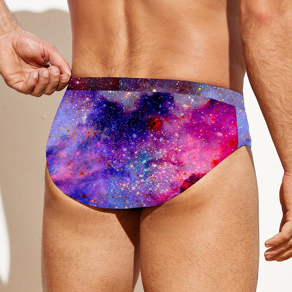 Colorful Nebula Galaxy Space Print Men's Swim Briefs