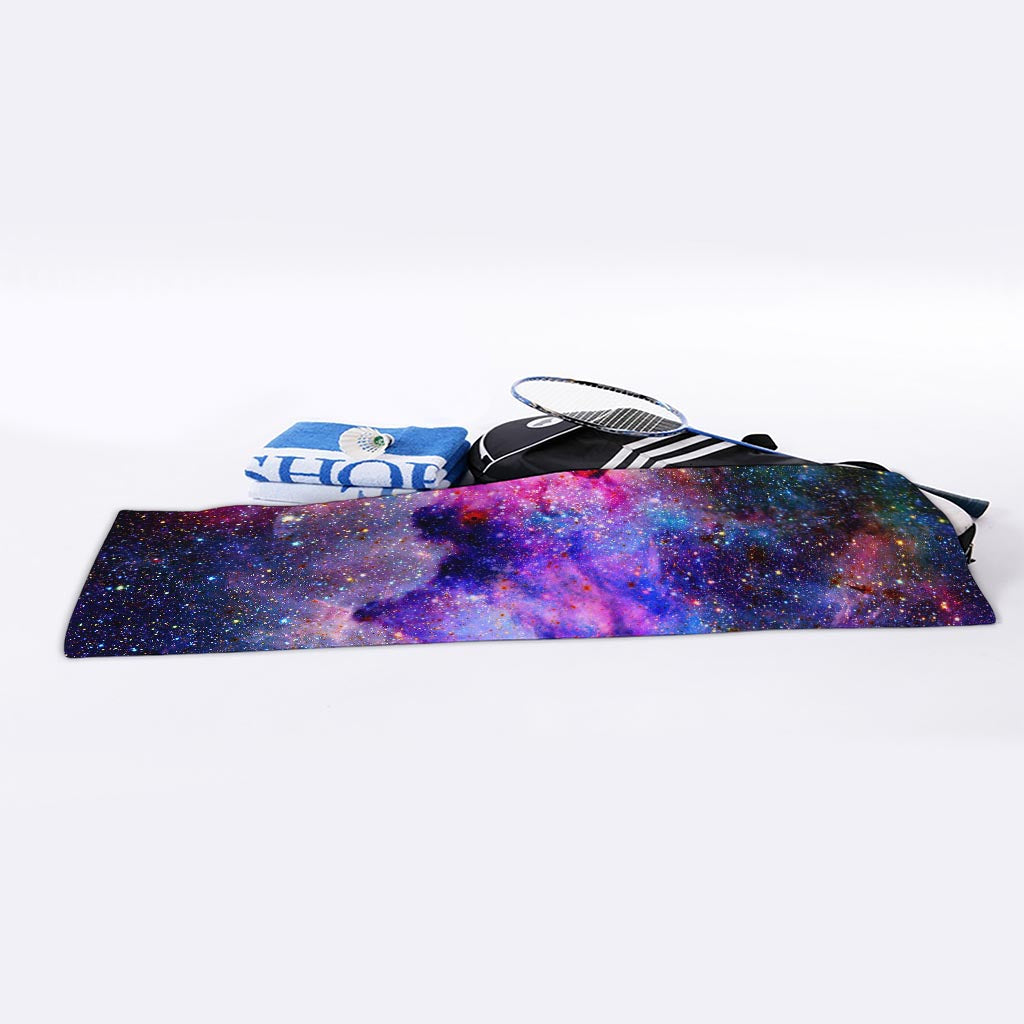 Colorful Nebula Galaxy Space Print Sports Towel