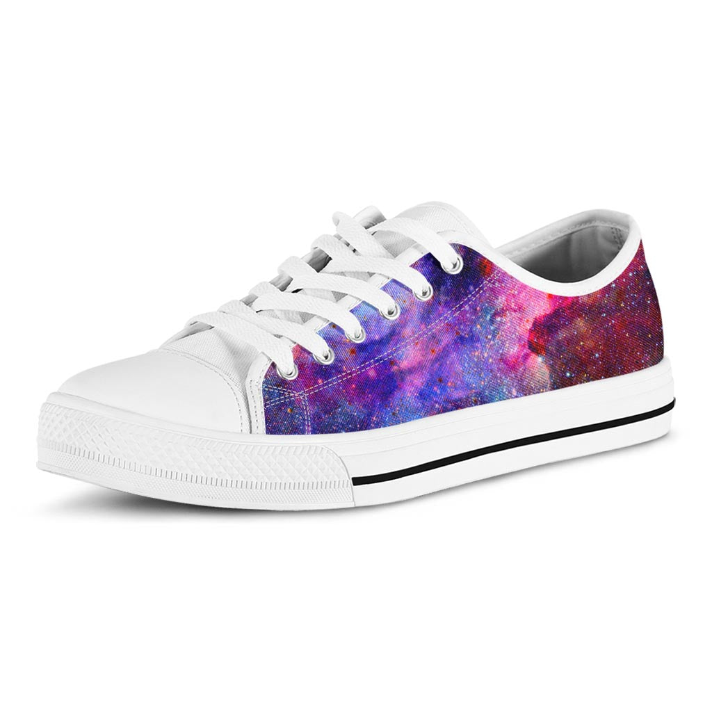 Colorful Nebula Galaxy Space Print White Low Top Sneakers