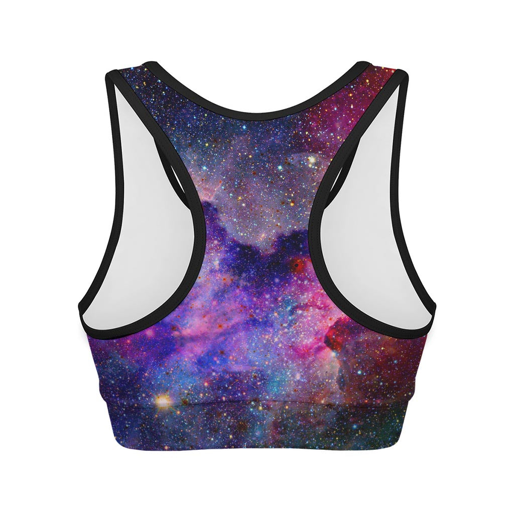 Colorful Nebula Galaxy Space Print Women's Sports Bra