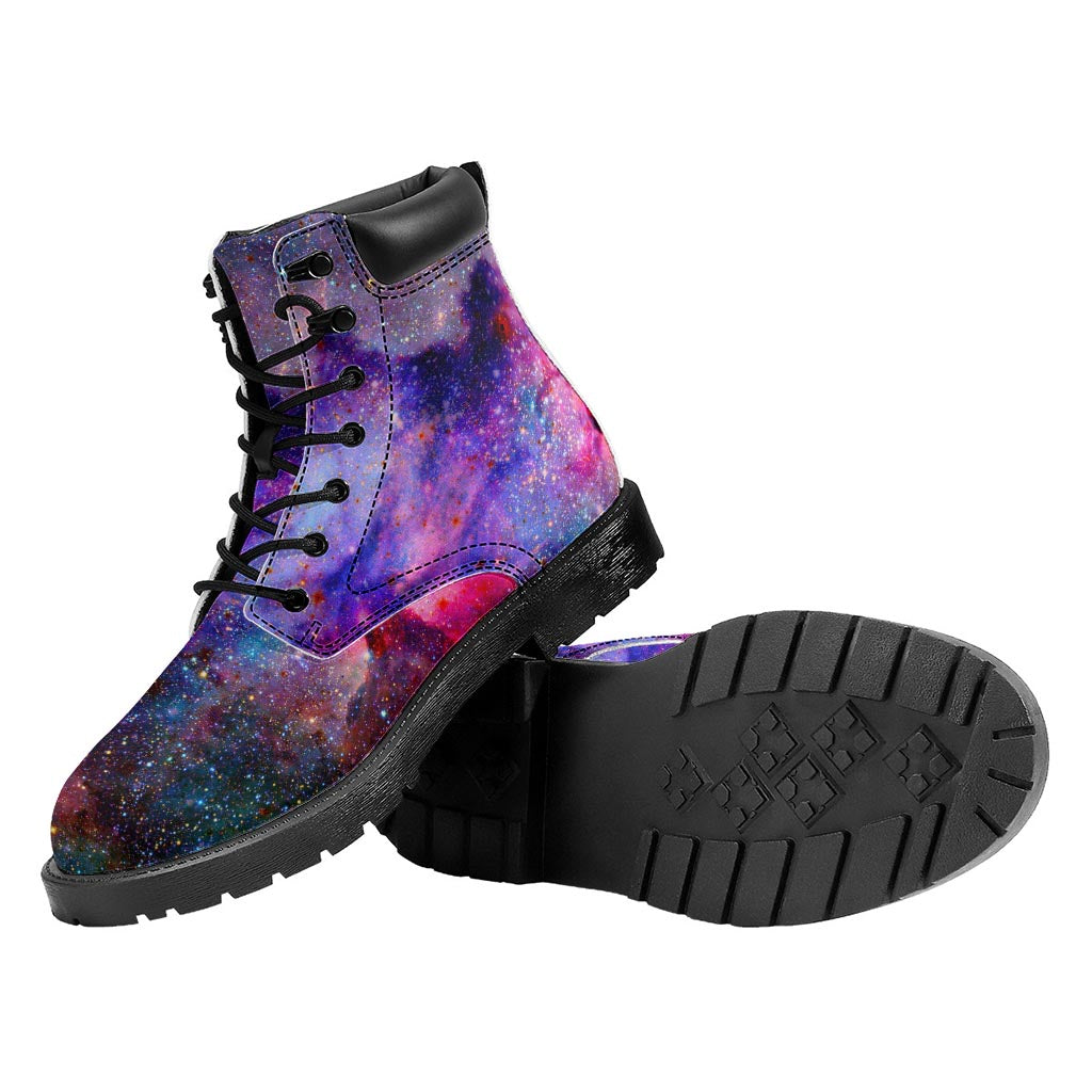 Colorful Nebula Galaxy Space Print Work Boots