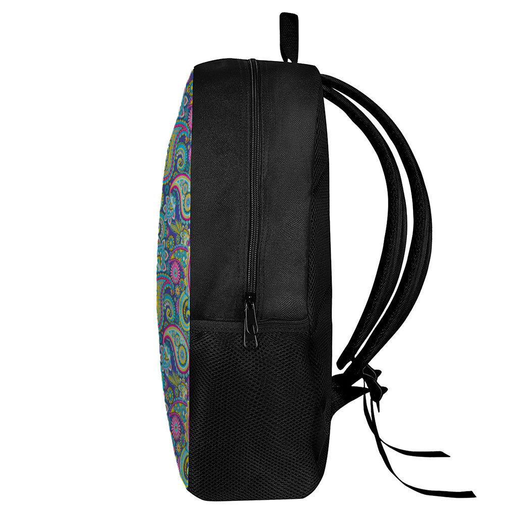 Colorful Paisley Pattern Print 17 Inch Backpack