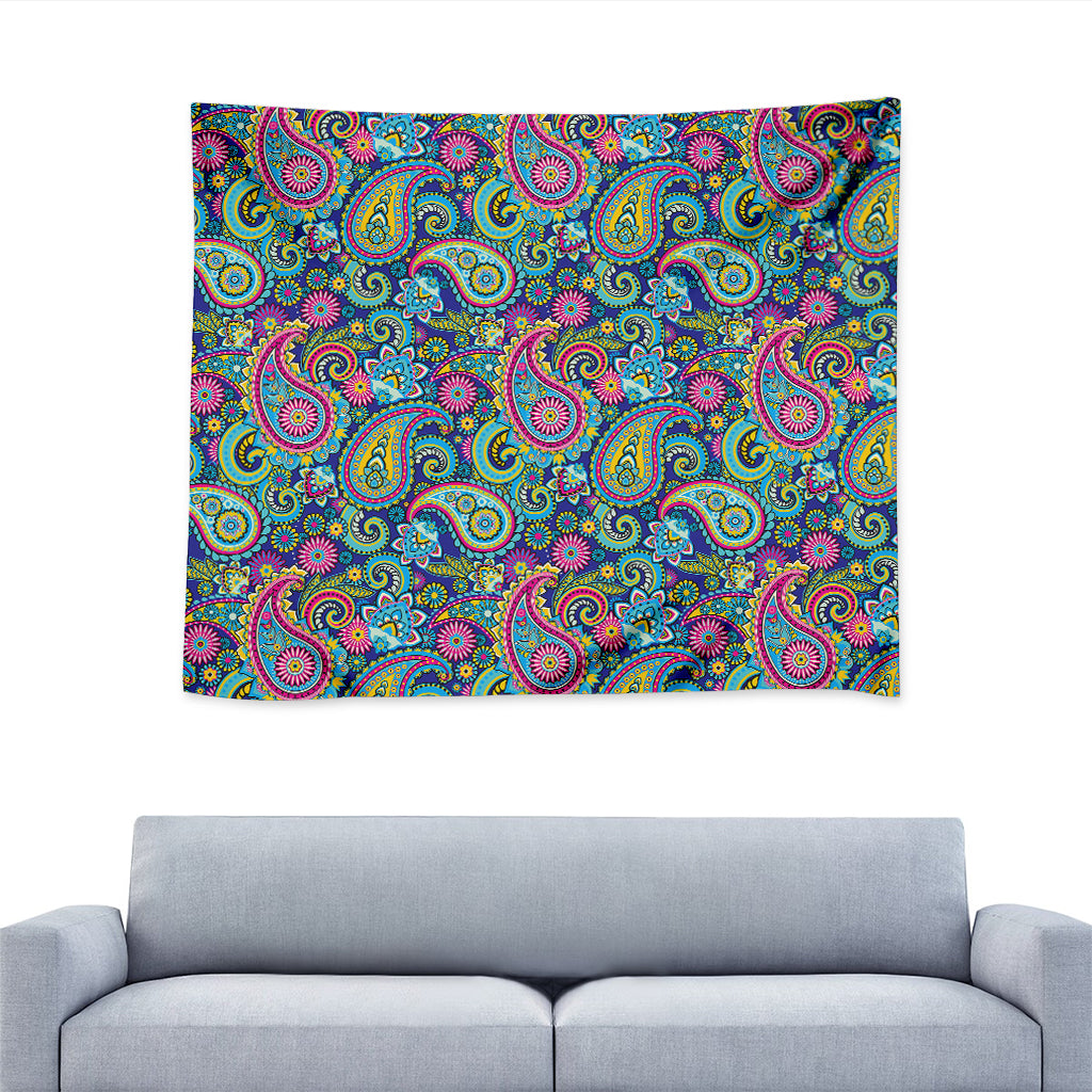 Colorful Paisley Pattern Print Tapestry