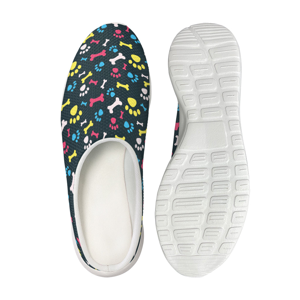 Colorful Paw And Bone Pattern Print Mesh Casual Shoes