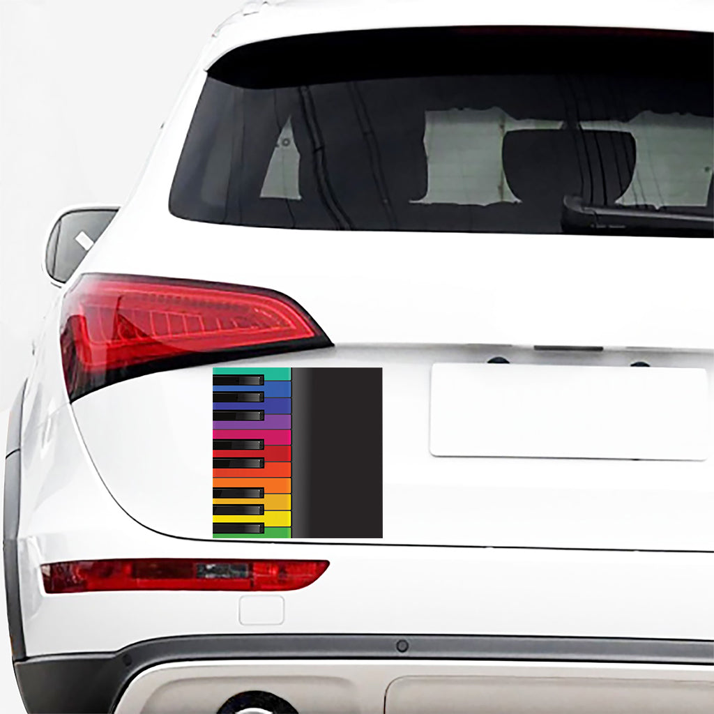 Colorful Piano Keyboard Print Car Sticker