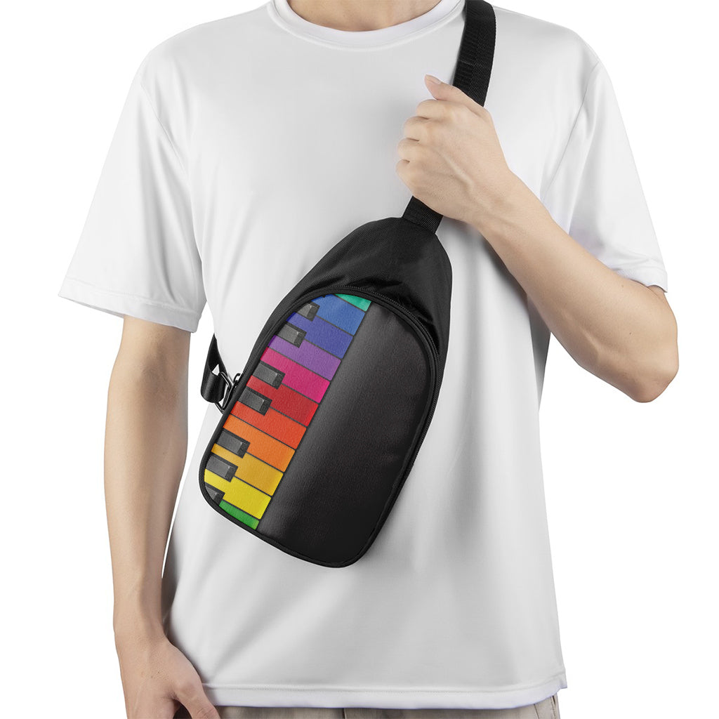 Colorful Piano Keyboard Print Chest Bag